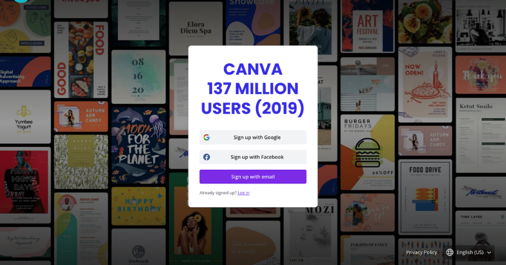 Canva 137 million users (2019)