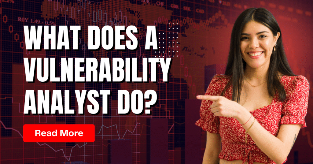 what does a vulnerability analyst do explained in this picture.