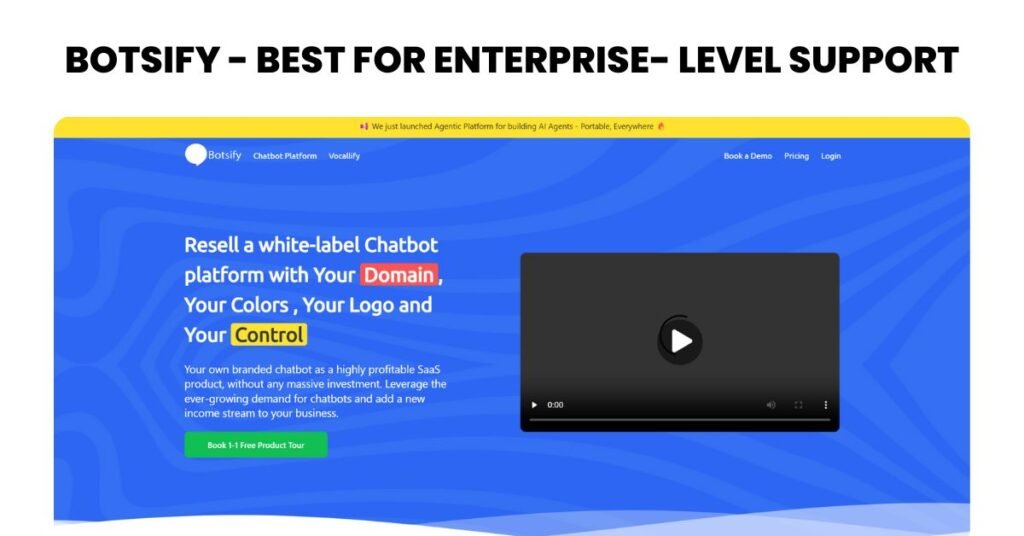 Picture describing "Botsify - Best for Enterprise- Level Support"