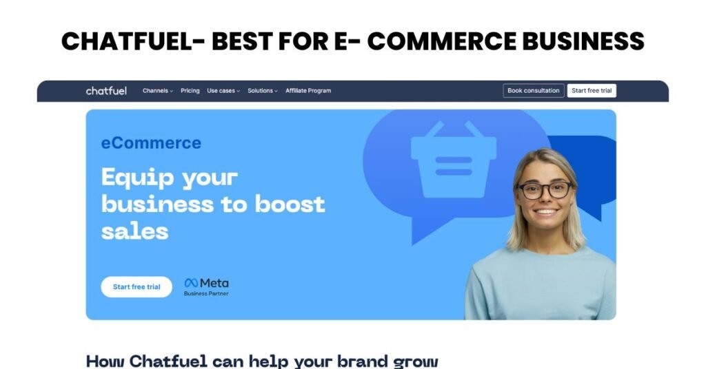 Picture showing"Chatfuel:Best for E-Commerce Business"