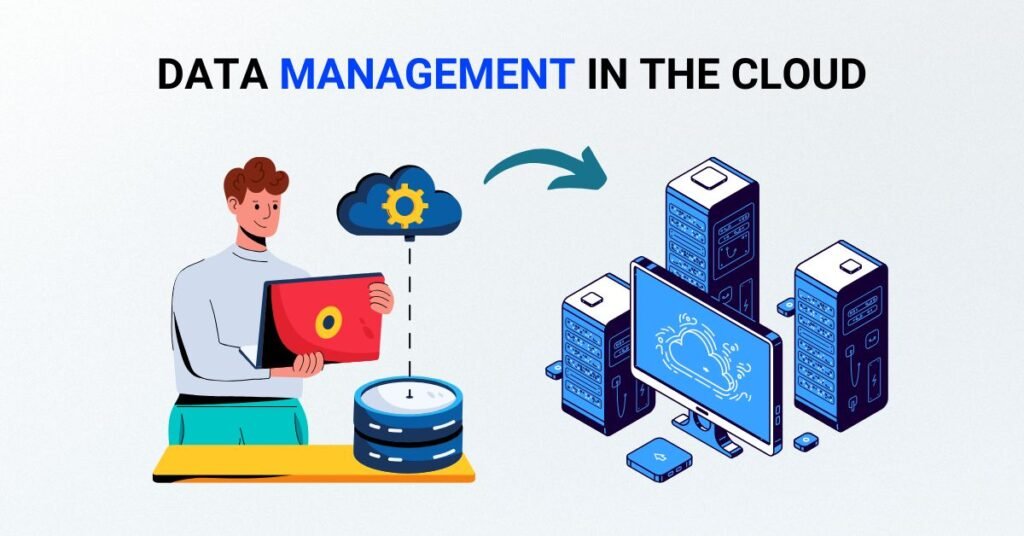 Picture showing "Data Management in the Cloud."