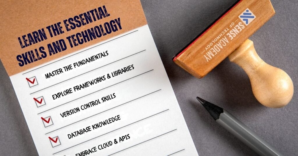 Picture showing "Learn the Essential skills and Technology"